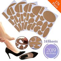 Iceyyyy 176 Pieces Moleskin Tape Flannel Adhesive Pads, Moleskin Blister Prevention Pads Anti-wear Heel Stickers for Feet Fabric Padding