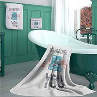 Vintage Hand Towel, Personalized Gift, Set of 3, Half Toned Big Brother Quote with Old-Fashion Analogue Camera Icon Book Web Print, Lightweight, Quick Dry Towel, for Beach, Travel, Swim, Camping