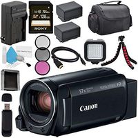 Canon VIXIA HF R800 Camcorder (Black) 1960C002 + BP-727 High Capacity Battery + Charger + Sony 128GB SDXC Card + Case + Memory Card Wallet + Card Reader + Mini HDMI Cable + Tripod + LED Light Bundle