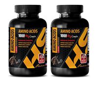 Bodybuilding preworkout - Amino ACIDS 1000MG Complex - Energy and Muscle Mass Strength Boost - Amino Acid l-arginine - 2 Bottles (200 Capsules)