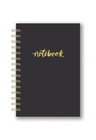 Studio Oh! Hardcover Leatheresque Spiral Notebook Available in 6 Colors, Pitch Black