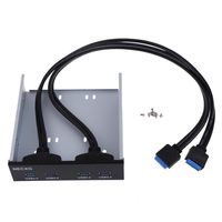 ttnight 5.25 inch USB 3.0 Front Panel Floppy Disk Bay 4 Ports Hub Bracket Cable