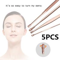 ZeHui 5Pcs/Set Stainless Steel Ear Pick Wax Curette Remover Ear Cleaner Spoon Practical Ear Clean Tool