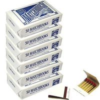 6 Boxes - Plain White Matches Matchbooks for Wedding Birthday Wholesale Made in America (300 Matchbook Total)