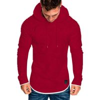 Simayixx Men Hoodies Pullover, Men's Fashion Workout Sweatshirts Plus Size Adjustable Hood Solid Sweater Tops Outerwear
