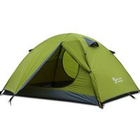 HILLMAN 3 Season 3-Person Double Layer Waterproof Dome Backpacking Tent Aluminum Rod for Camping Hiking Travel Climbing (Green-3 Person)