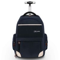 HollyHOME 19 inches Wheeled Rolling Backpack for Men and Women Business Laptop Travel Bag, Upgrade Blue