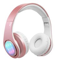 Esonstyle Bluetooth Headphone with 3 Led Light Mode Stereo Music Foldable Over-Ear HiFi Sound Built in Mircophone Hands-Free Wireless Calling for Smartphone,Tablet,PC,MAC and Laptop(Rose Gold)