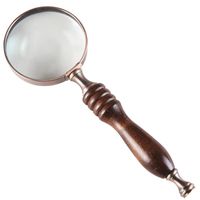 Handheld Wooden Handle Magnifying Glass, HD 10X Magnification, Elderly, Children, Student Reading, Electronic Maintenance, 207mm Portable