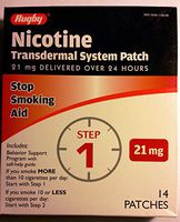 Rugby Nicotine Transdermal System Opaque Patch Step 1 Stop Smoking Aid 21 mg 14 Patches