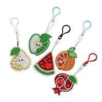 Putars 5D Love/Beauty Doll/Fruit Section/Butterfly DIY Keychain Full Drill Diamond Painting DIY Painting Full Diamond Drill Need Crystal Keyring Keychain Pendant 5 Pieces/3 Pieces 6x8cm/6x7cm