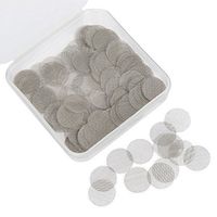 TIMESETL 150Pack Thick Pipe Screen Bulk 5/8"(.625 Inch | 15.875mm) Silver Stainless Steel Smoking Screen Filter for Tobacco Bowls with Storage Box