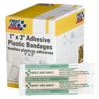 First Aid Only 1" X 3" Plastic Bandage, 100-Count Boxes (Pack of 3)