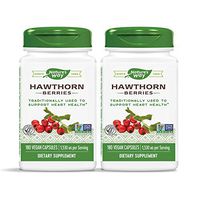 Nature's Way Premium Herbal Hawthorn Berries 1,530 mg per serving, 180 Vegetarian Capsules, Pack of 2