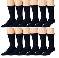Yacht & Smith Men and Women Value Pack of Ring Spun Cotton Crew Diabetic, Nephropathy Socks (9-11, 6 Pairs Navy)