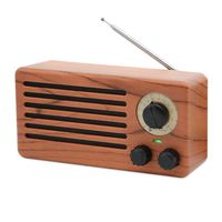 Easyinsmile Retro Bluetooth Speaker and FM Radio Old Fashioned Classic Style Portable Wooden Wireless Bluetooth 4.2 USB Port/AUX/TF Card/MP3 Player(Rose Wood)