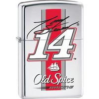 Zippo Tony Stewart with Stripe and Signature Pocket Lighter (Silver, 5 1/2 x 3 1/2 cm)