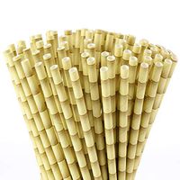 ALINK Biodegradable Bamboo Print Paper Drinking Straws for Drinks, Juices, Smoothies, Shakes, Party Supplies, Pack of 100