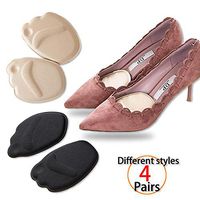 Foot Cushion Pads Ball of Foot Cushions Soft Gel Insole for Man & Women(4 Pairs-8 Pcs) Heel Cushion Inserts Reusable for Pain Relief for Metatarsalgia Morton Neuroma Calluses Etc