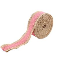 uxcell Burlap Home Wedding Belt Strap String DIY Crafting Lace Ribbon Roll 11 Yards Pink