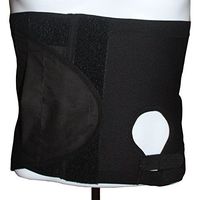 Safe n' Simple Unisex Ostomy Hernia Support Belt with Adjustable Hole, Stoma Hernia Belt, Left Hole, 10.25",  Black, Medium
