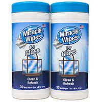 MiracleWipes for Glass - Disposable, Streak Free Cleaning Wipes for Mirrors, Windows, Home and Auto - 2 Pack (30 Count)