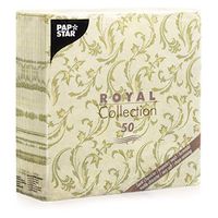 Papstar Cloth-Like Paper Disposable Dinner Napkins, 16”x16” ¼ Fold, 50 Pack, 12 Different Color options, Damascato Design