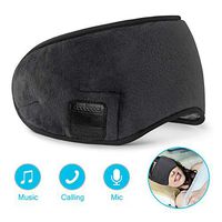 dodocool BT Sleep Mask Sleep Mask with BT Headphone Eye Mask for Sleeping Travel Music Sleep Headset Built-in Speakers Microphone Handsfree Washable Adjustable (Gray)
