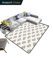 Bigdatastore Cactus Paisley Door Mats Outdoor, Monochrome Doodle South American Plants with Simplistic Style Exotic Sketch Pattern, Fashionable High Class Living Bedroom Rugs(4'x 6')