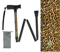 Foldable Walking Cane Soft Grip Collapsible Lightweight Leopard Print Travel BFunkyMoblity