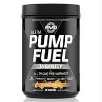 PMD Sports Ultra Pump Fuel Insanity - Pre Workout Drink Mix for Energy, Strength, Endurance, Muscle Pumps and Recovery - Complex Carbohydrates and Amino Energy - Tropical Orange Mango (30 Servings)