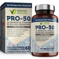 Vitamin Bounty Pro 50 Probiotic with Prebiotics - 13 Strains, 50 Billion CFU, for Immune Support, Gut & Digestive Health, with Delayed Release Embocaps™ & Fermented Greens