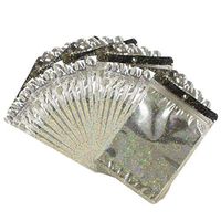 Hologram Clear PVC Reclosable Food Storage Bag Self-Adhesive Pouches Cell Phone Package Bag(50Packs)