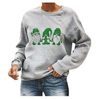 Kiminana Merry Christmas Sweatshirt Women Cute Santa Claus Print Xmas Tops Pullover Casual Long Sleeve Jumper Blouse