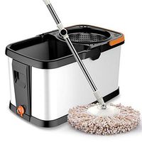 Xiaochongshan Space Saving 360° Floor Mop Dispenser Bucket Set Spinning Rotating With Microfibre Mop Head Floor Cleaning，Mop bucket set (Color : A, Size : 36x130cm)