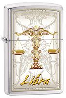 Zippo Personalized Customize Message Engraving on Backside Horoscope Zodiac Sign Lighter (Libra)