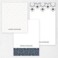 Custom Brown Geo Note Pad Set Personalized Stationery - 50 sheets per note pad - 3 designs and sizes: 4.25x5, 4.25x6, 4.25x7. Made in the USA.