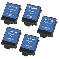 Amsahr 14BK(C5011A) Remanufactured Replacement HP Ink Cartridges with 5 Black Cartridges