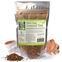 Maine Chaga Ground Tea Powder, Coarse Ground Raw Wild Harvested, Pesticide-Free, with Important Black Crust, 100 Servings