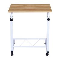 Luonita Removable Laptop Table Lowered Mobile Computer Desk Bedside Table Lift Lazy Sofa Desk Metal Office Notebook Table Shipping from NJ. (Yellow)