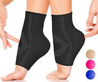 Ankle Compression Socks by SPARTHOS (Pair) – Plantar Fasciitis Ankle Brace with Arch Support – for Men and Women – Foot Sleeves – for Sports, Running, Basketball, Football and Everyday Wear (Black-L)