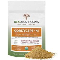 Cordyceps Mushroom Extract Powder by Real Mushrooms - Certified Organic - 60g Bulk Cordyceps Mushroom Powder - Perfomance - Recovery - All-Day Energy - Perfect for Shakes, Smoothies, Coffee and Tea