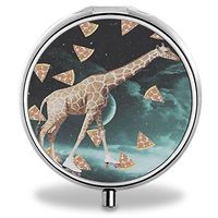 IMLONE Pill Organizer, Customized Giraffe Star Pizza Pill Boxes with 3 Components Metal Portable Pill Container for Purse, Travelling and Daily Needs