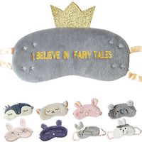Cute Sleeping Eye Mask Plush Blindfold Travel Sleep Masks Super Soft Eye Cover for Kids Girls and Adult (B-Crown),Pack of 1