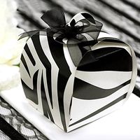 Efavormart 100 PCS Black/White Zebra Cupcake Muffin Favor Boxes for Candy Treat Gift Wrap Box Party Favor Box for Bridal Shower