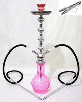 Hookah 26" Pink 2 hose shisha nargila bar hookas pipe glass water Vase pipe