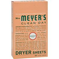 Mrs. Meyers Dryer Sheets - Laundry product - Geranium Scent - 80 Sheets (Pack of 4)