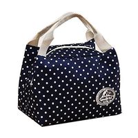 GrmeisLemc Portable Insulated Outdoor Picnic Bag Cooler Bento Container Lunch Box Tote Women School Office Storage Pouch - Navy Blue