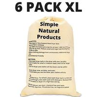 Simple Natural Products Wool Dryer Balls Handmade (6 XL Pack) Fabric Softener Ball for Sensitive Skin - Helps Prevent Wrinkles and Reduces Static - Reusable 3000 Cycle Rating