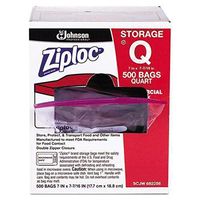 Ziploc Double Zipper Quart Size Plastic Storage Bags, 500/Carton (DRA94601)